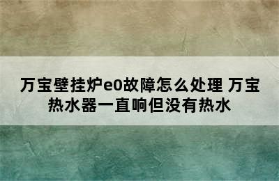 万宝壁挂炉e0故障怎么处理 万宝热水器一直响但没有热水